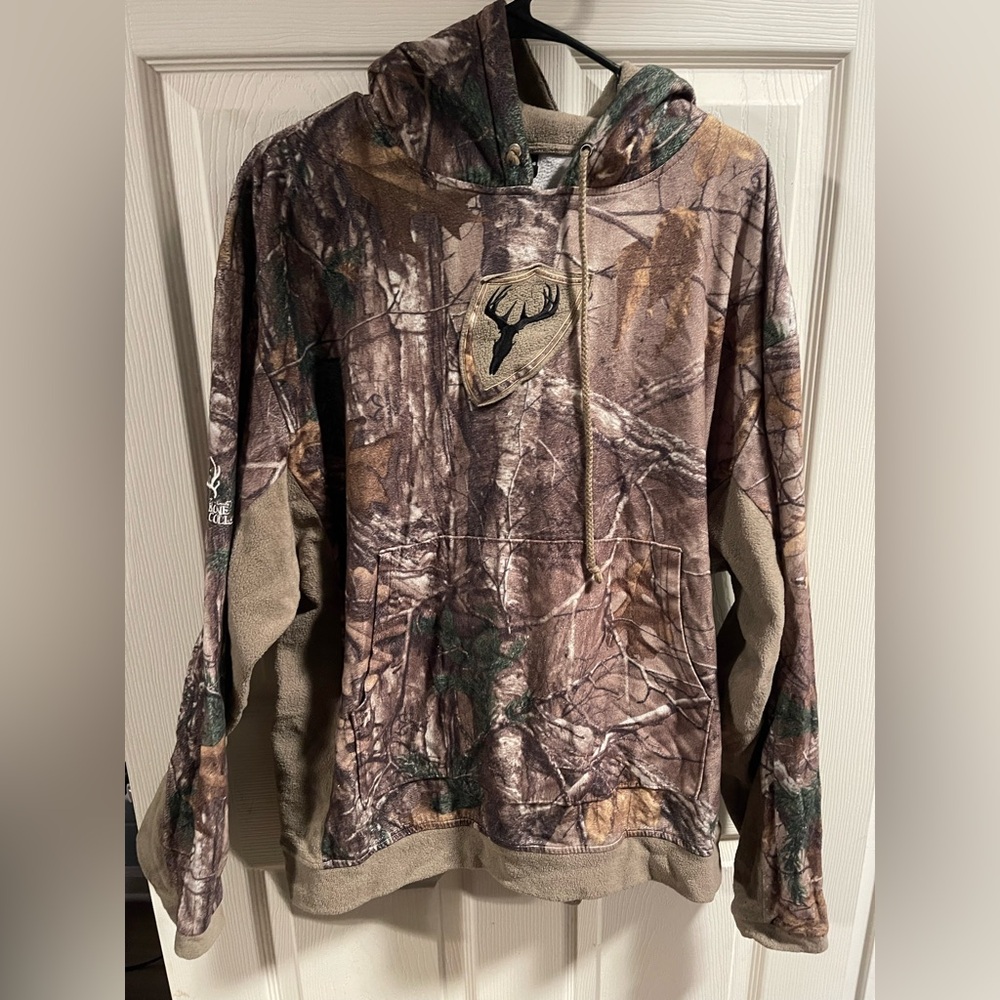 Men's Camouflage Hoodie with Deer Emblem